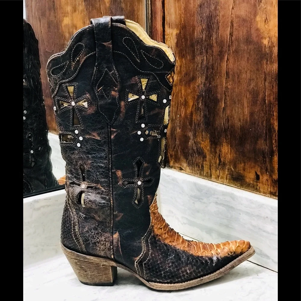 Corral  boots Python Cross cowgirl boots size 7M - Picture 8 of 16
